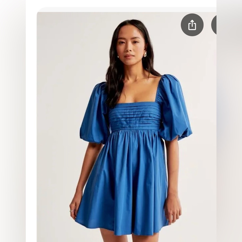 Abercrombie & Fitch Emerson Poplin Puff Sleeve Mini Dress